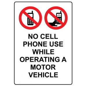 Indicator No cell phone use while operating a motor vehicle Sign, Sticker autocolant