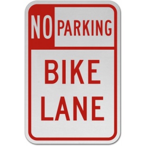 Indicator No Parking Bike Lane Sign, Sticker autocolant