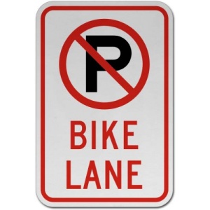 Indicator No Parking Bike Lane, Sticker autocolant