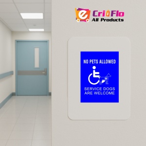Indicator No Pets Allowed Service Dogs Are Welcome Sign, Sticker autocolant - Img 4