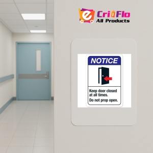 Indicator Noticeː Keep Door Closed At All Times Do Not Prop Open, Sticker autocolant - Img 4