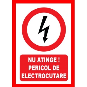 Indicator Nu atinge pericol de electrocutare, Sticker autocolant