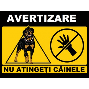 Indicator Nu atingeti cainele, Sticker autocolant