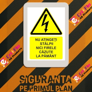Indicator Nu atingeti stalpii nici firele cazute la pamant indicator de avertizare, Sticker autocolant - Img 3