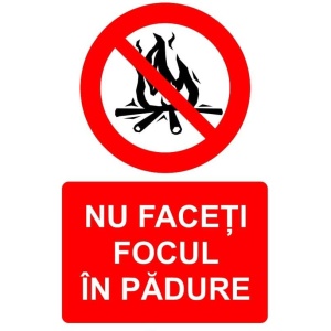 Indicator Nu faceti focul in padure indicator de interzicere, Sticker autocolant