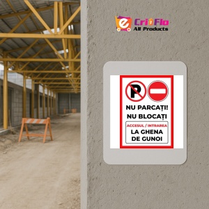 Indicator Nu parcati nu blocati accesul intrarea la ghena de gunoi v1, Sticker autocolant - Img 5
