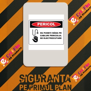 Indicator Nu puneti mana pe cabluri pericol de electrocutare, Sticker autocolant - Img 2