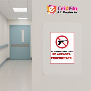 Indicator Nu se permite arme de foc pe aceasta proprietate, Sticker autocolant - Img 4