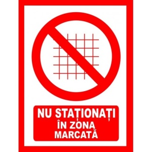 Indicator Nu stationati in zona marcata, Sticker autocolant