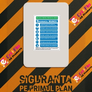 Indicator Obligatii pentru protectia muncii, Sticker autocolant - Img 2