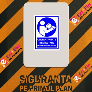 Indicator Obligativitate respectare instructiuni de utilizare, Sticker autocolant - Img 2