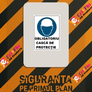 Indicator Obligatoriu casca de protectie, Sticker autocolant - Img 2