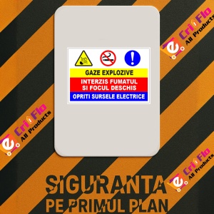 Indicator Panou pentru gaze explozive, Sticker autocolant - Img 2