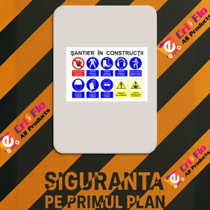 Indicator Panou santier in constructii, Sticker autocolant - Img 2