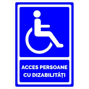 Indicator Pentru acces persoanelor cu dizabilitati si handicap, Sticker autocolant