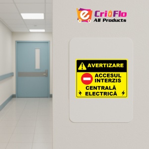 Indicator Pentru accesul interzis centrala electrica, Sticker autocolant - Img 4