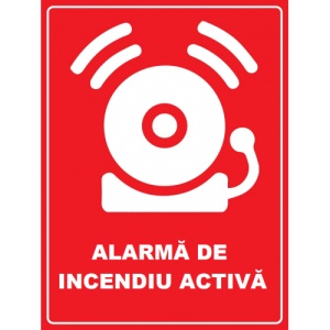Indicator Pentru alarma de incendiu activa, Sticker autocolant