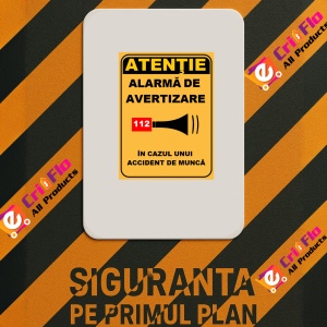 Indicator Pentru alarma in cazul unui accident de munca, Sticker autocolant - Img 2