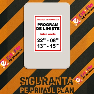 Indicator Pentru asociatia de proprietari si program de liniste, Sticker autocolant - Img 2