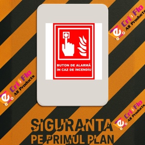 Indicator Pentru buton de alarma in caz de incendiu, Sticker autocolant - Img 2