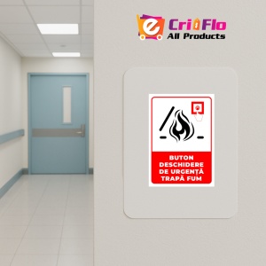 Indicator Pentru buton deschidere de urgenta trapa fum, Sticker autocolant - Img 4
