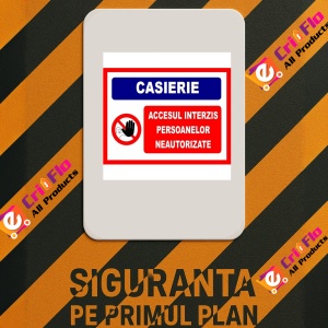 Indicator Pentru casierie accesul interzis persoanelor neautorizate, Sticker autocolant - Img 2
