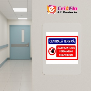 Indicator Pentru centrala termica accesul interzis persoane neautorizate., Sticker autocolant - Img 4