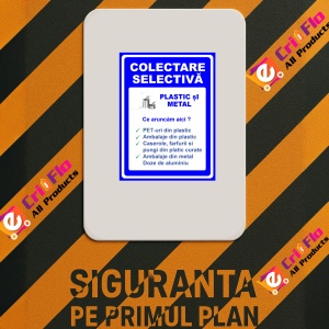 Indicator Pentru colectare plastic si metal, Sticker autocolant - Img 2