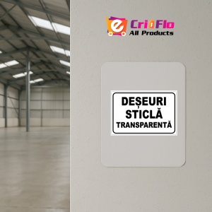 Indicator Pentru deseuri sticla transparenta, Sticker autocolant - Img 3