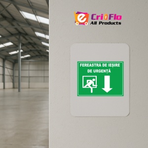 Indicator Pentru fereastra de iesire de urgenta sageata in jos, Sticker autocolant - Img 3