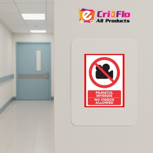 Indicator Pentru filmatul interzis no videos allowed, Sticker autocolant - Img 4