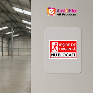 Indicator Pentru iesire de urgenta nu blocati, Sticker autocolant - Img 3