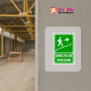 Indicator Pentru iesire de urgenta scari dreapta in sus, Sticker autocolant - Img 5
