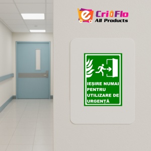 Indicator Pentru iesire numai in caz de incendiu, Sticker autocolant - Img 4