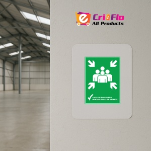 Indicator Pentru locul de evacuare si mancare in caz de urgenta, Sticker autocolant - Img 3