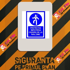 Indicator Pentru protectia obligatorie impotriva caderii de la inaltime, Sticker autocolant - Img 2