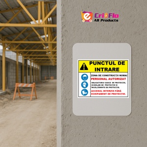 Indicator Pentru punctul de intrare pe santier, Sticker autocolant - Img 5