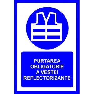 Indicator Pentru purtarea obligatorie a vestei reflectorizante, Sticker autocolant