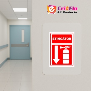 Indicator Pentru stingator cu directie in jos, Sticker autocolant - Img 4