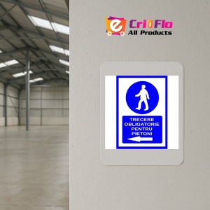 Indicator Pentru trecere obligatorie pentru pietoni in stanga, Sticker autocolant - Img 3