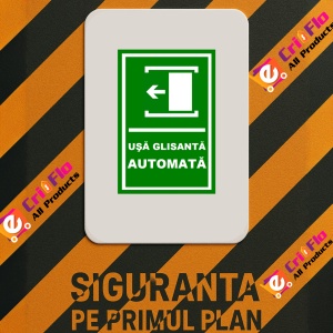 Indicator Pentru usa automata glisanta prin stanga, Sticker autocolant - Img 2