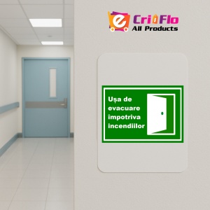 Indicator Pentru usa de evacuare impotriva incendiilor, Sticker autocolant - Img 4