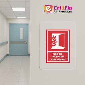 Indicator Pentru usa de incendiu fire door, Sticker autocolant - Img 4