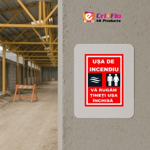 Indicator Pentru usa de incendiu va rugam tineti usa inchisa, Sticker autocolant - Img 5