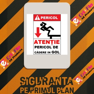 Indicator Pericol de cadere in gol, Sticker autocolant - Img 2