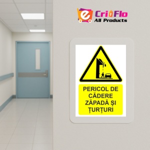 Indicator Pericol de cadere zapada si turturi indicator de avertizare, Sticker autocolant - Img 5