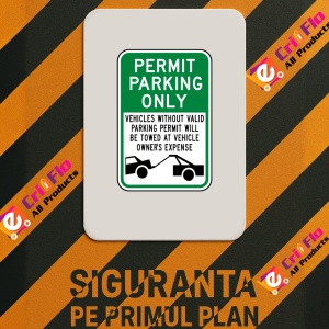 Indicator Permit Parking Only Violators Towed Sign, Sticker autocolant - Img 2