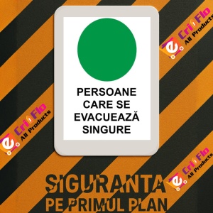 Indicator Persoane care se evacueaza singure PSI autoadeziv sticker autocolantSticker autocolant - Img 3