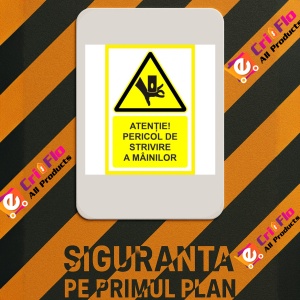 Indicator Placute atentie pericol de strivire a mainilor, Sticker autocolant - Img 2
