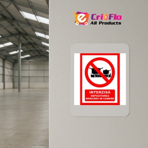 Indicator Placute interzis depozitarea mancarii in camere, Sticker autocolant - Img 3